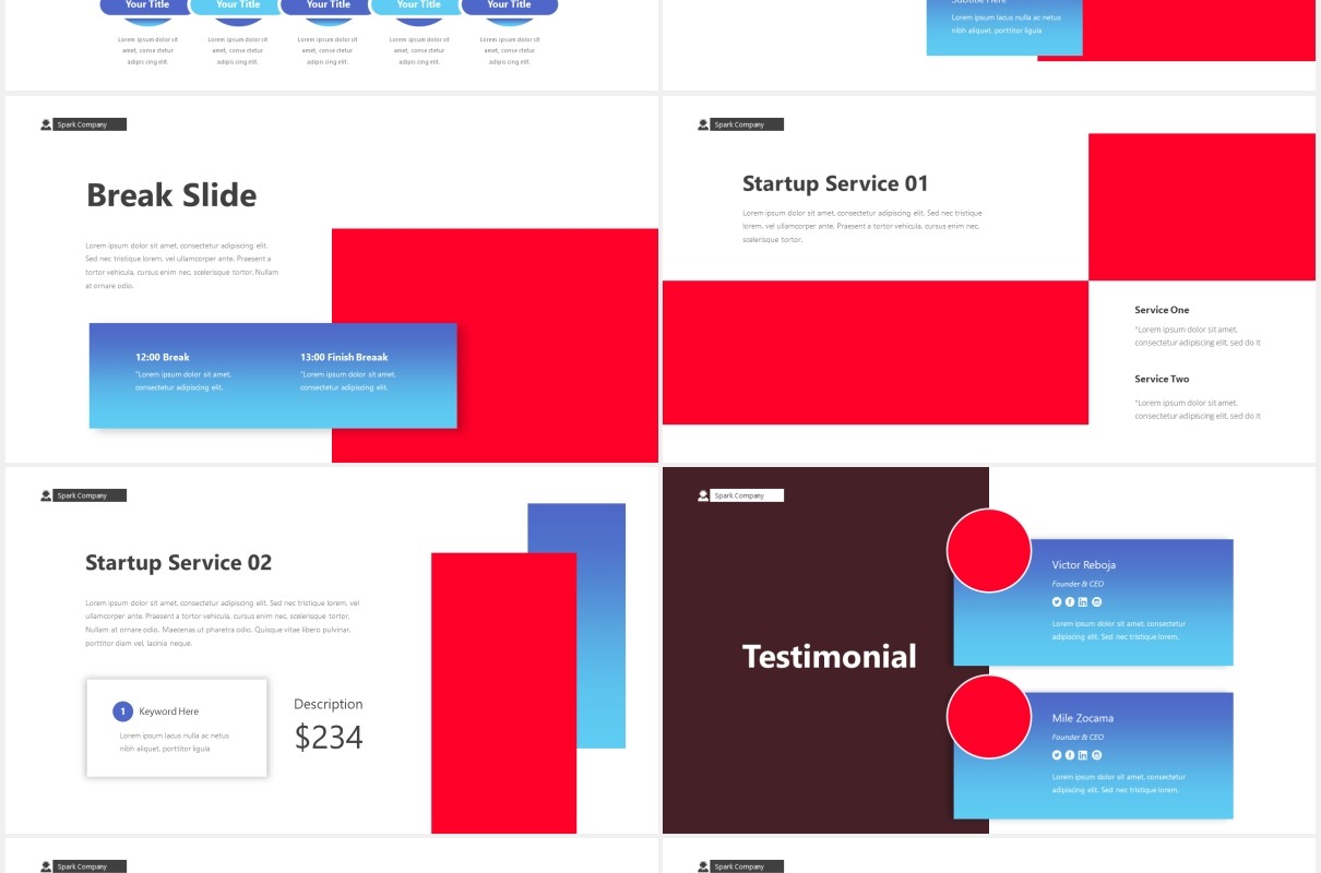 商业项目启动登录PPT图片排版设计素材Startup Landing Page Powerpoint Template