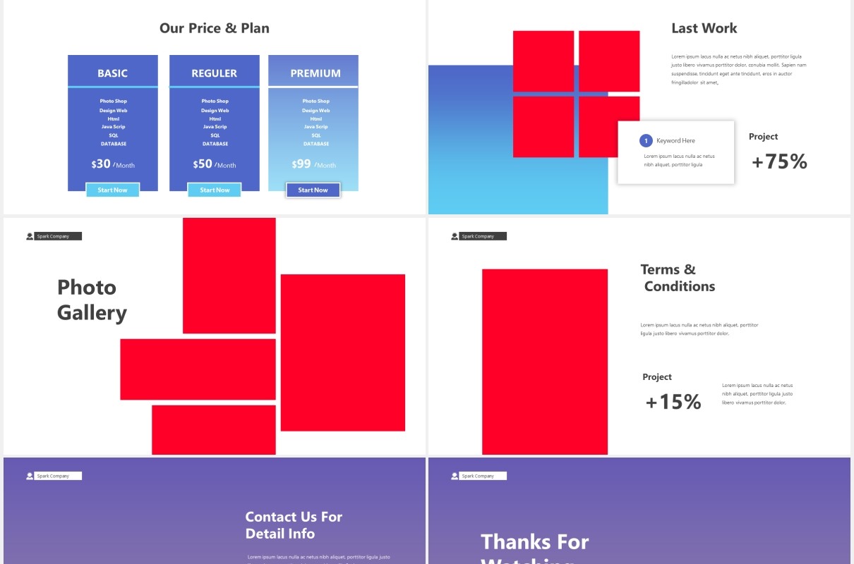 商业项目启动登录PPT图片排版设计素材Startup Landing Page Powerpoint Template