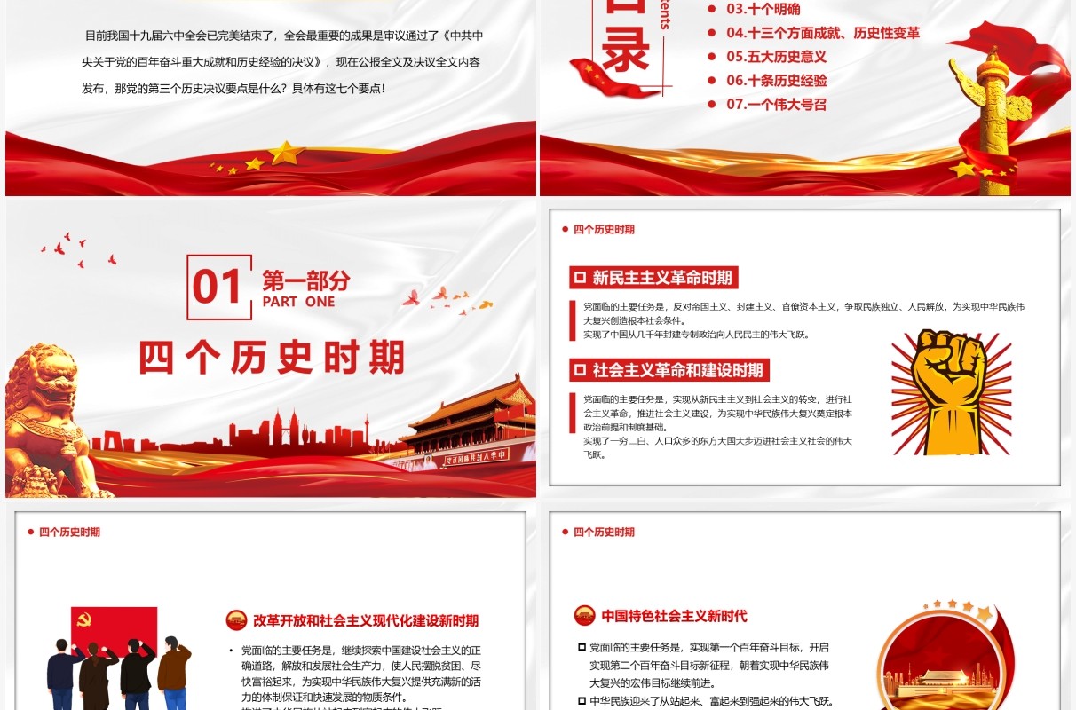 红色党政风第三个历史决议学什么怎么学PPT模板