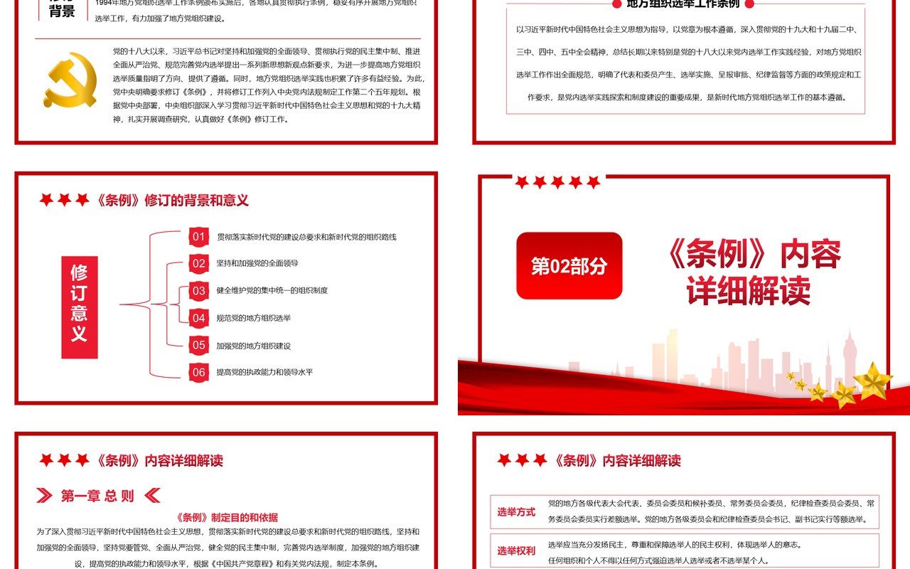 简约党政风地方组织选举工作条例通用PPT模板