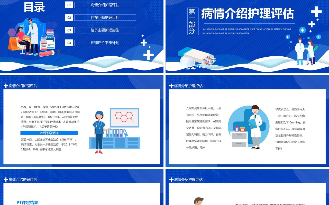 脑卒中患者的护理查房护理措施介绍动态PPT模板