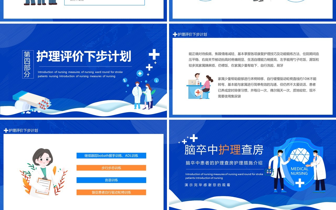 脑卒中患者的护理查房护理措施介绍动态PPT模板