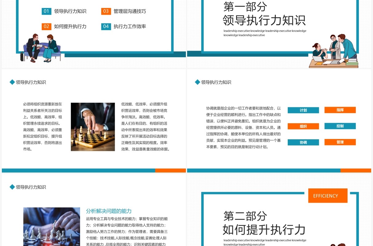 公司管理领导力执行力工作效率提升培训动态PPT模板