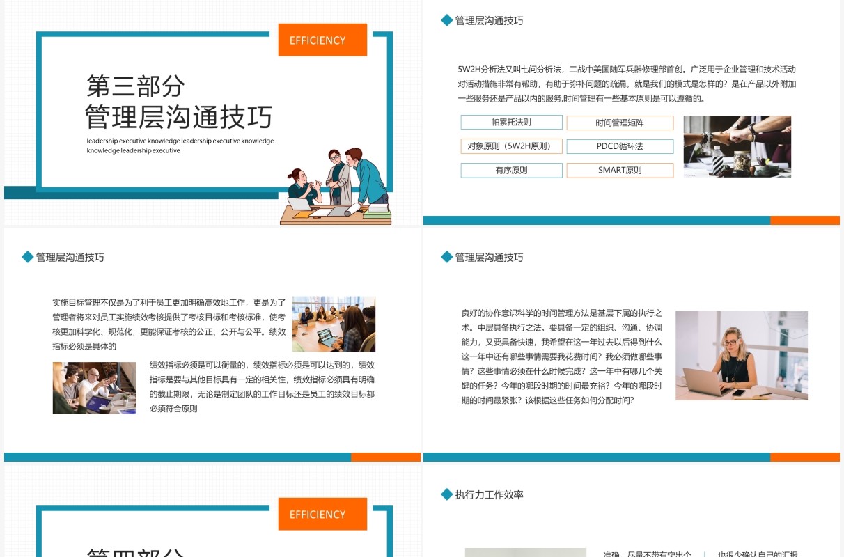 公司管理领导力执行力工作效率提升培训动态PPT模板