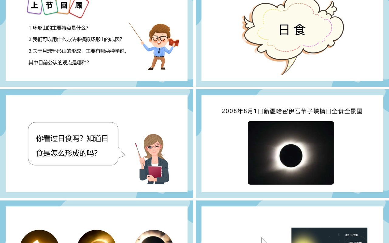 教科版六年级科学下册日食和月食课件PPT模板