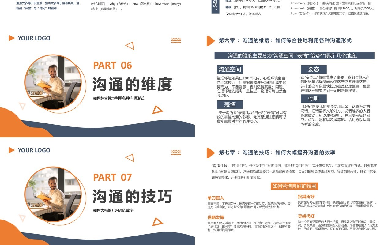 蓝色简约商务企业培训共情沟通PPT模板