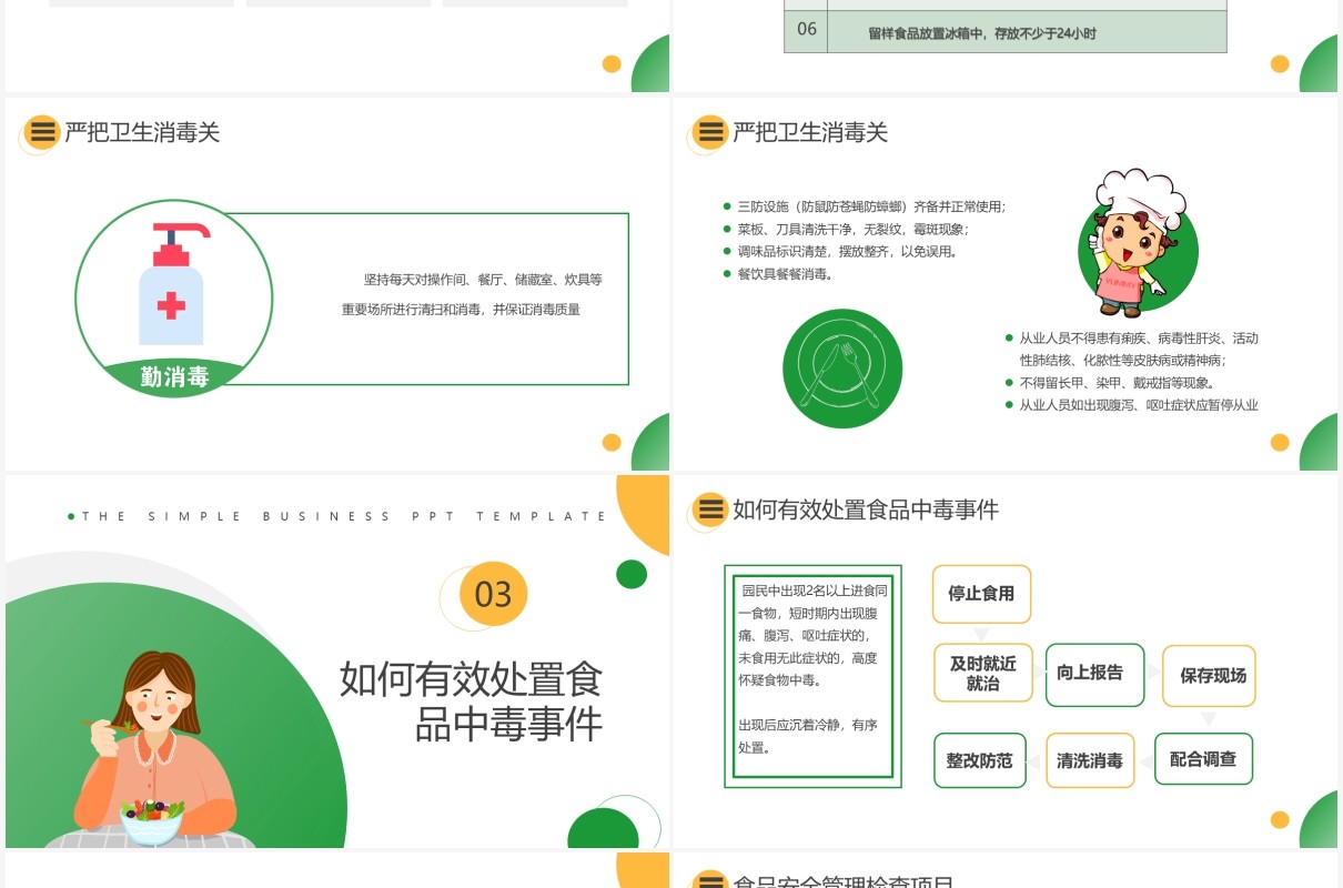简约卡通风如何预防食品安全事故通用PPT模板