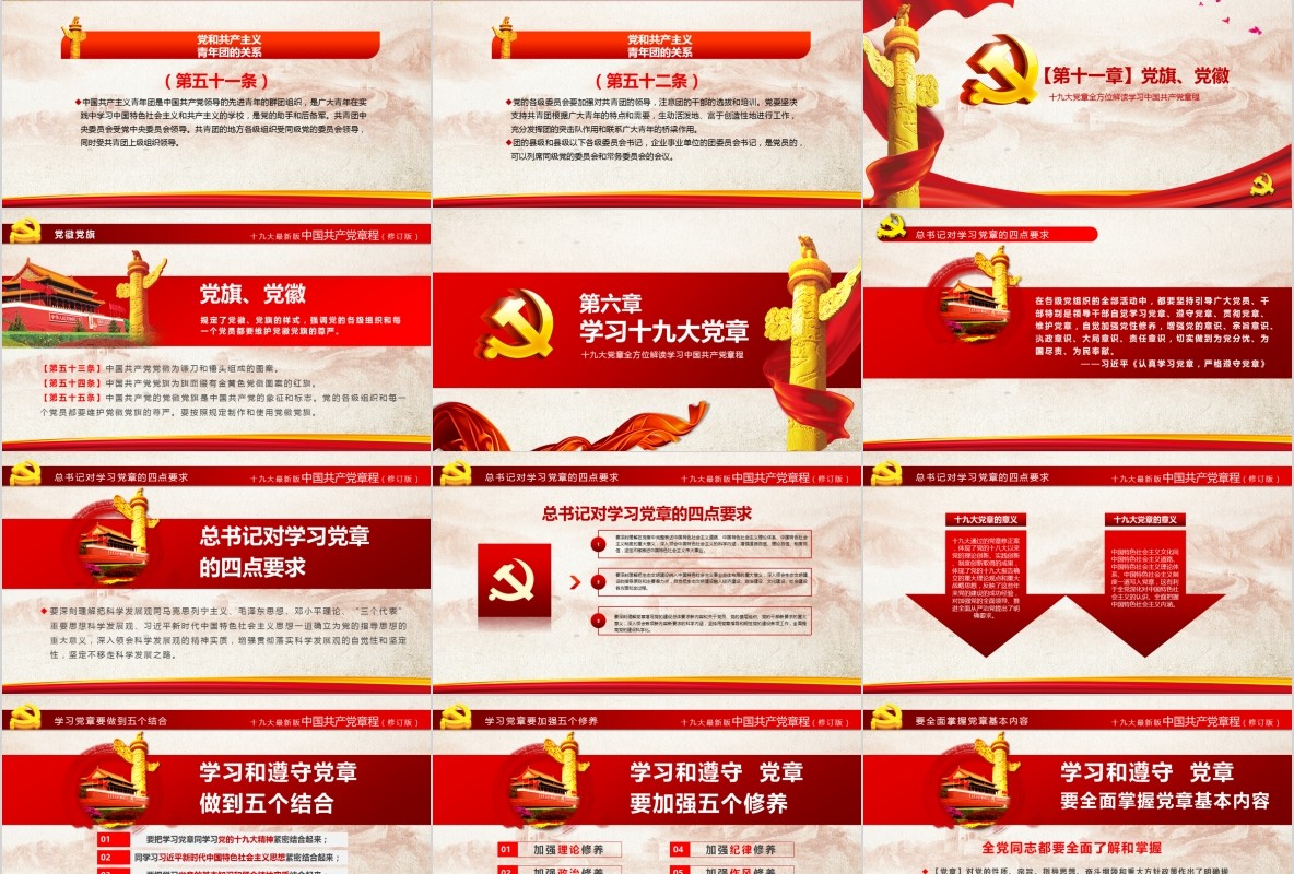 学习新微党章党课PPT模板17