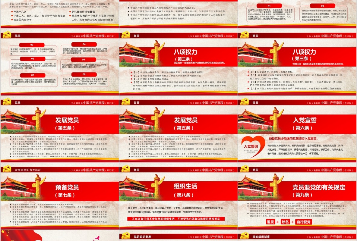 学习新微党章党课PPT模板17