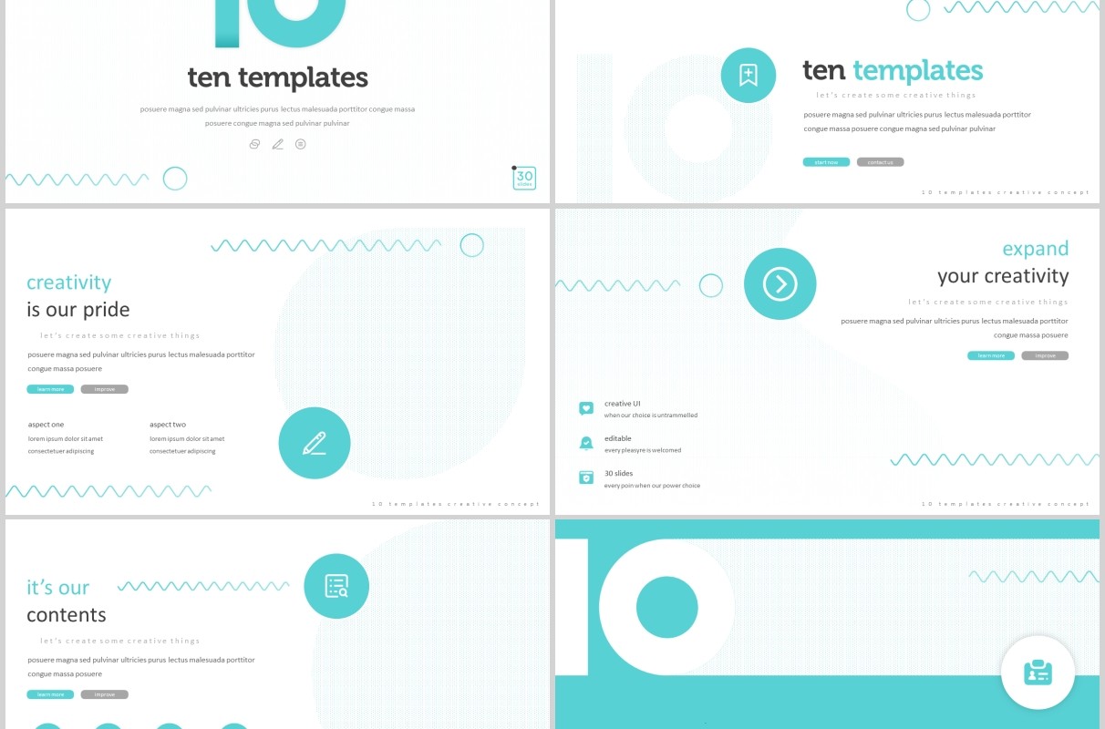 企业宣传公司介绍PPT版式模板Ten - Powerpoint Template