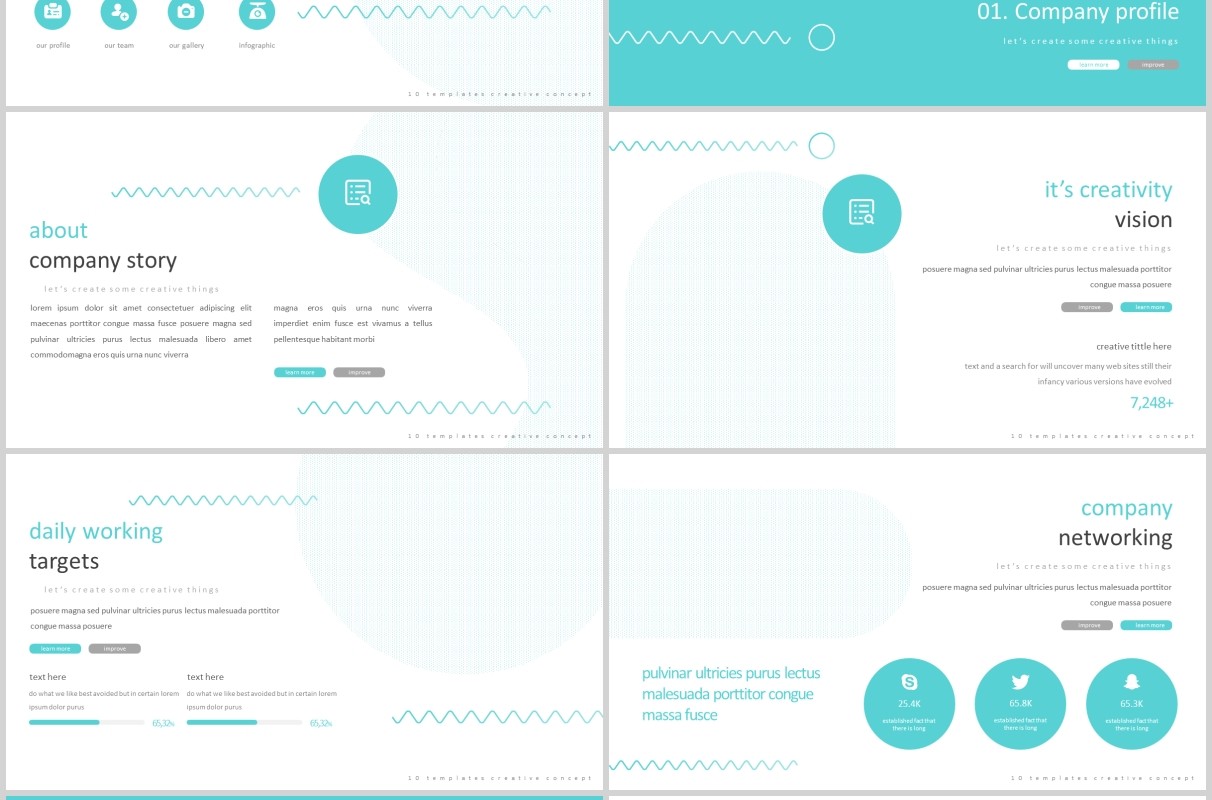 企业宣传公司介绍PPT版式模板Ten - Powerpoint Template