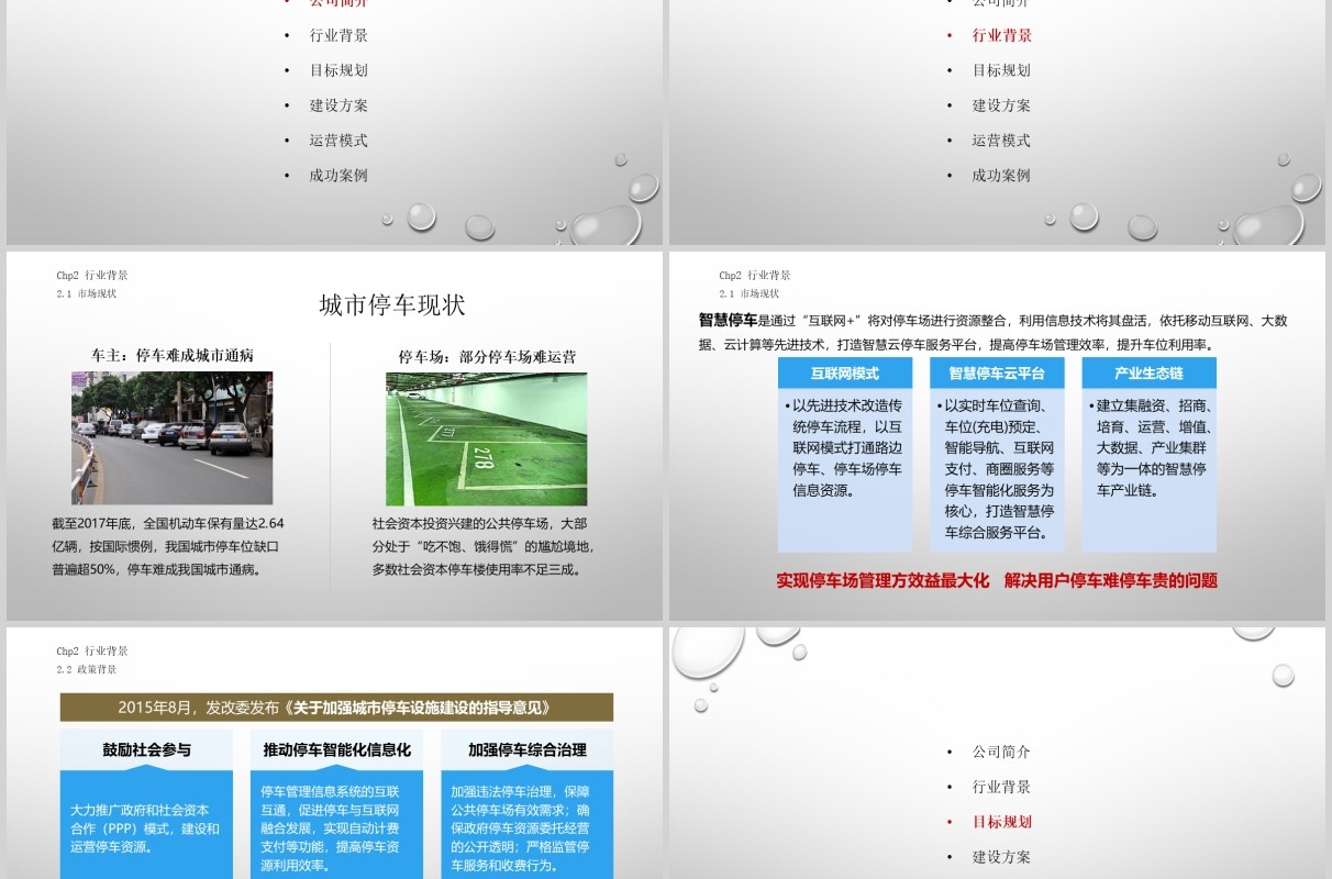 简洁简约智慧停车解决方案PPT模板