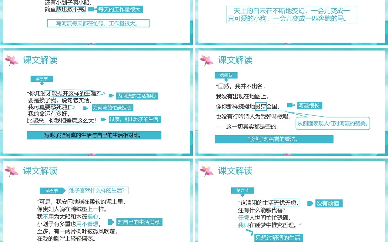 部编版三年级语文下册池子与河流课件PPT模板