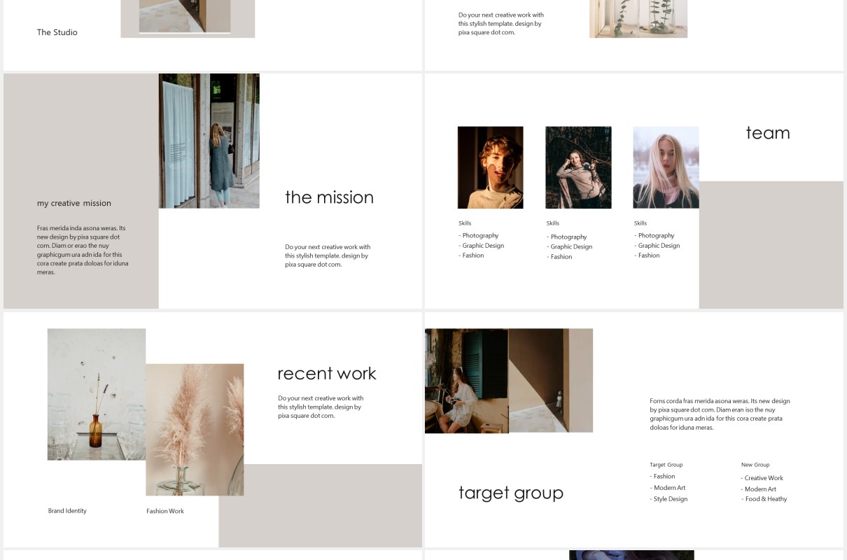 简约简洁图文展示汇报PPT模板KARA - Media Press Kit Powerpoint Template