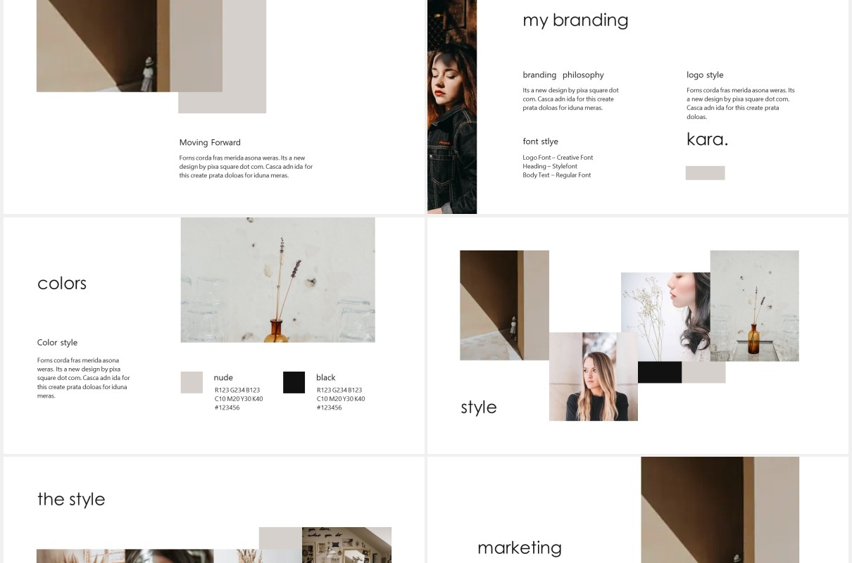 简约简洁图文展示汇报PPT模板KARA - Media Press Kit Powerpoint Template