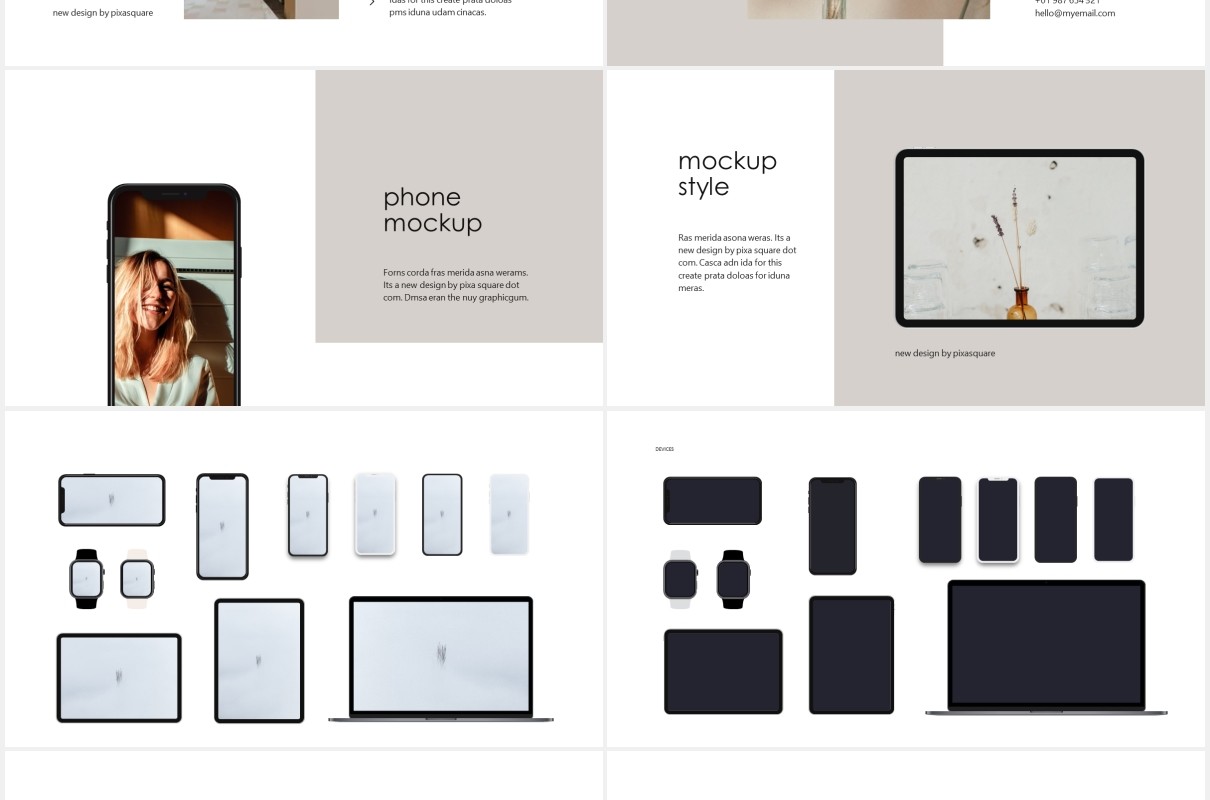 简约简洁图文展示汇报PPT模板KARA - Media Press Kit Powerpoint Template