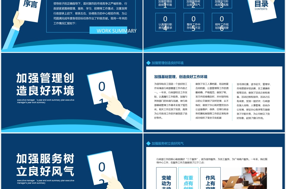 行政经理年终工作总结计划汇报动态PPT模板