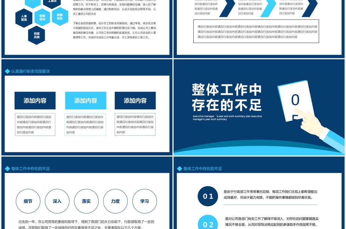 行政经理年终工作总结计划汇报动态PPT模板