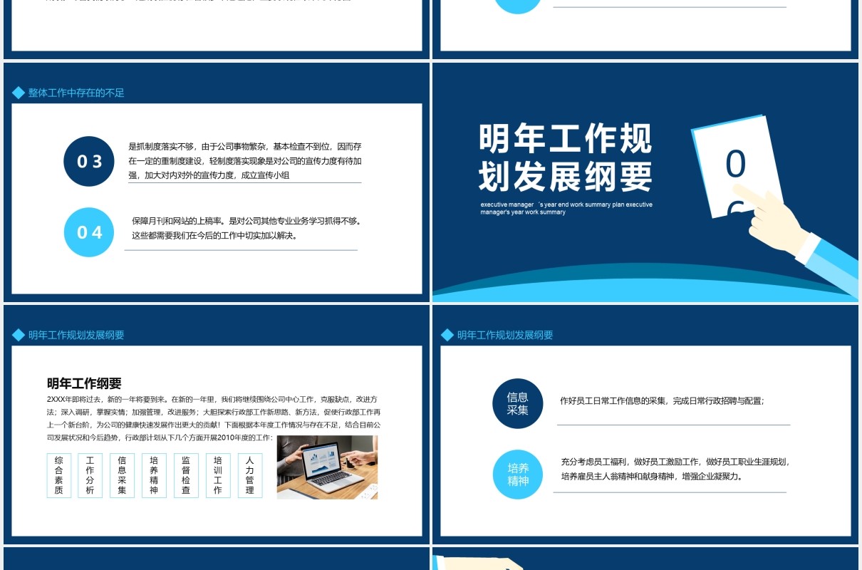 行政经理年终工作总结计划汇报动态PPT模板