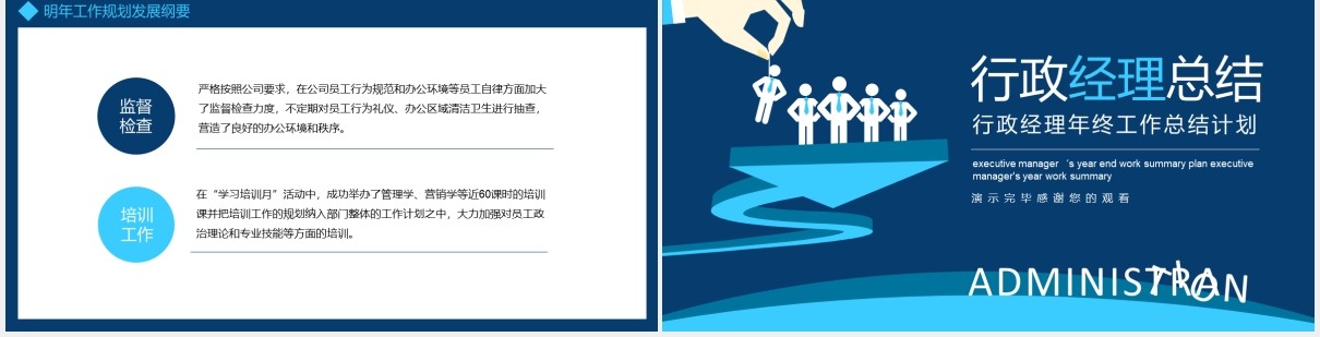 行政经理年终工作总结计划汇报动态PPT模板