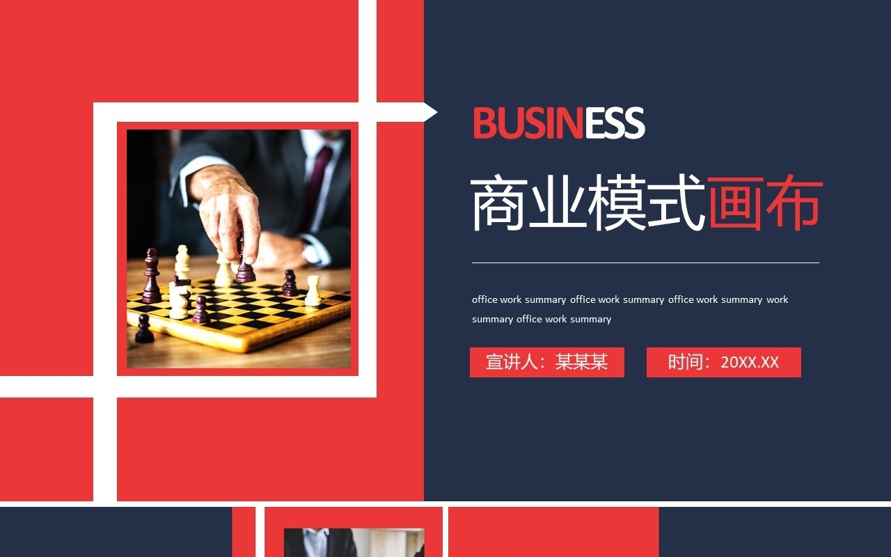 商业模式画布介绍商业画布模式分析动态PPT模板