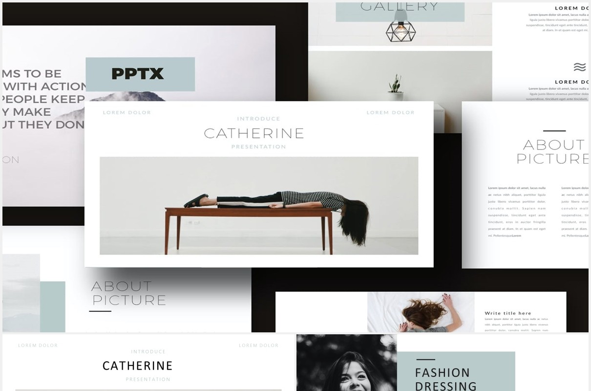 商业公司产品展示PPT模板Catherine - Powerpoint Template Business Company