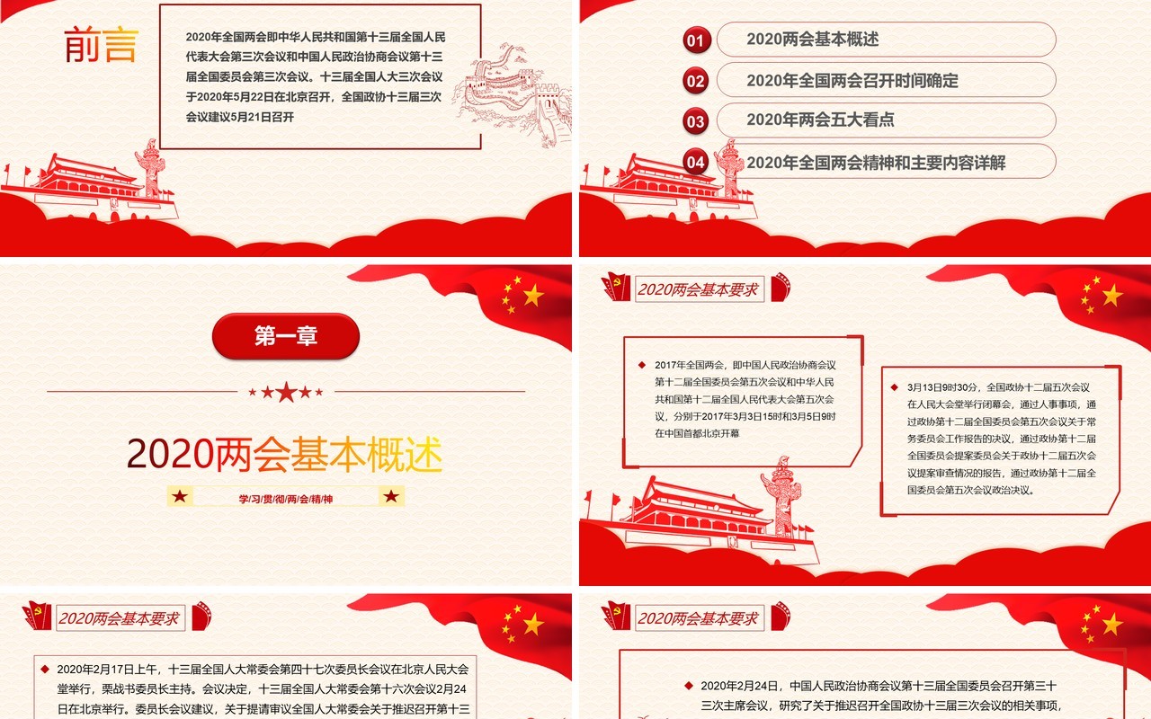 聚焦全国两会学习政府工作报告内容解读PPT模板