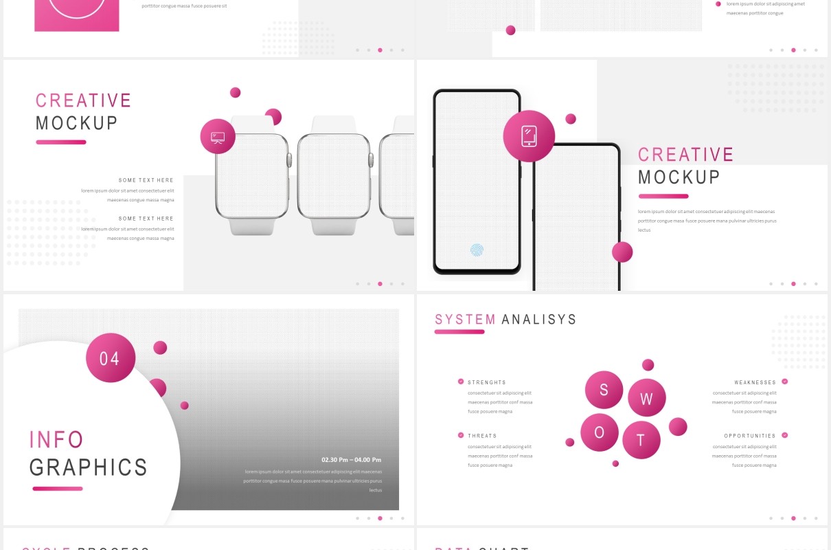 粉色简约公司宣传介绍PPT图片排版设计模板Mattoga - Business Powerpoint Template