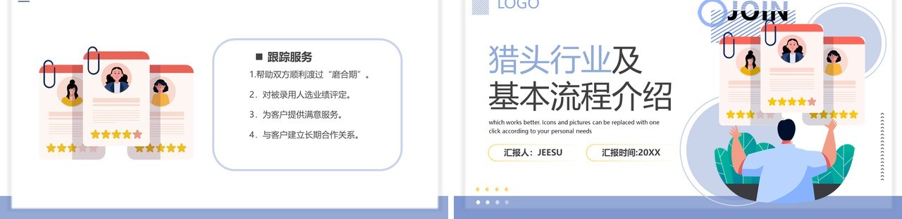 简约猎头行业及其业务与流程介绍PPT模板