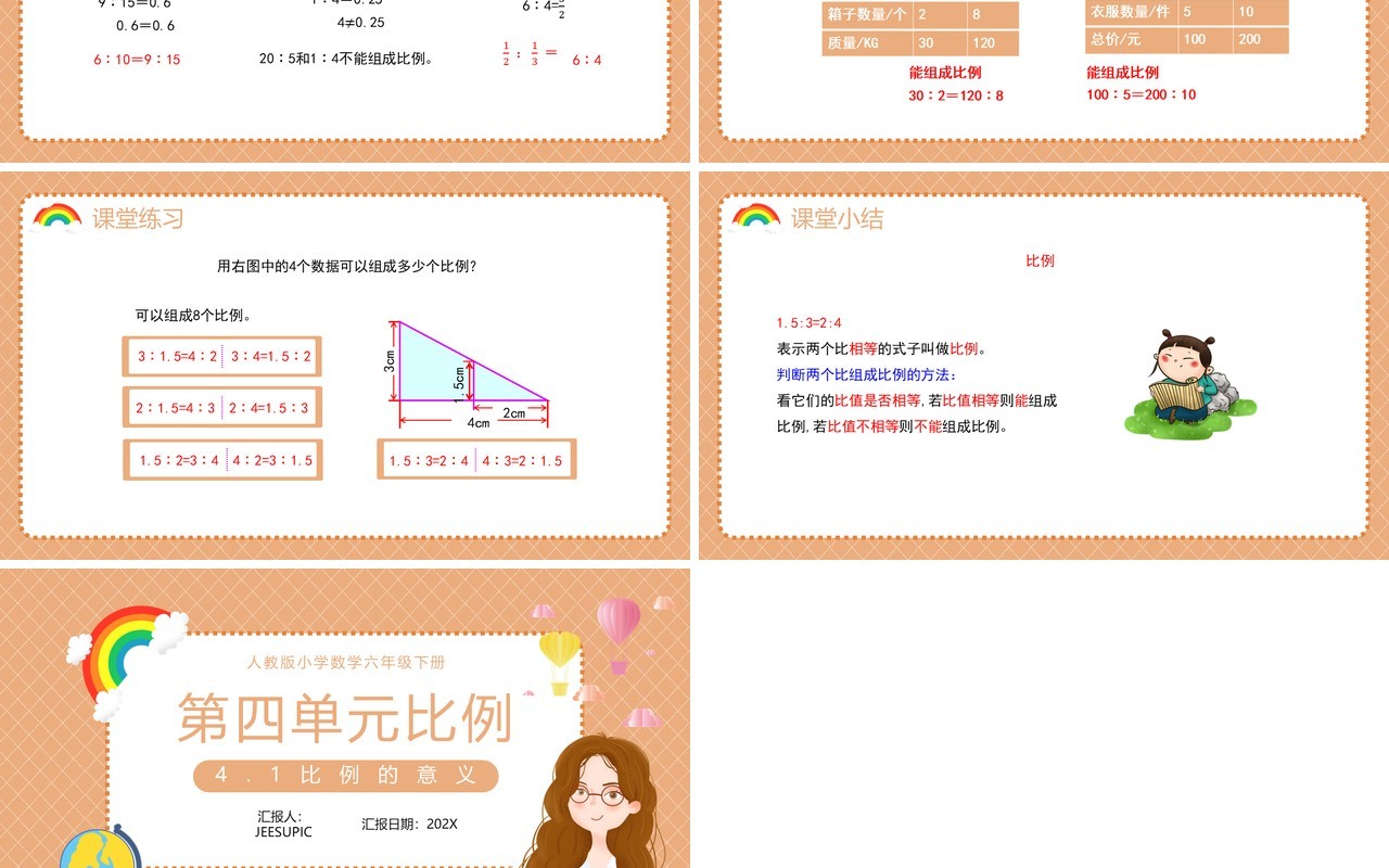部编版六年级数学下册比例的意义课件PPT模板