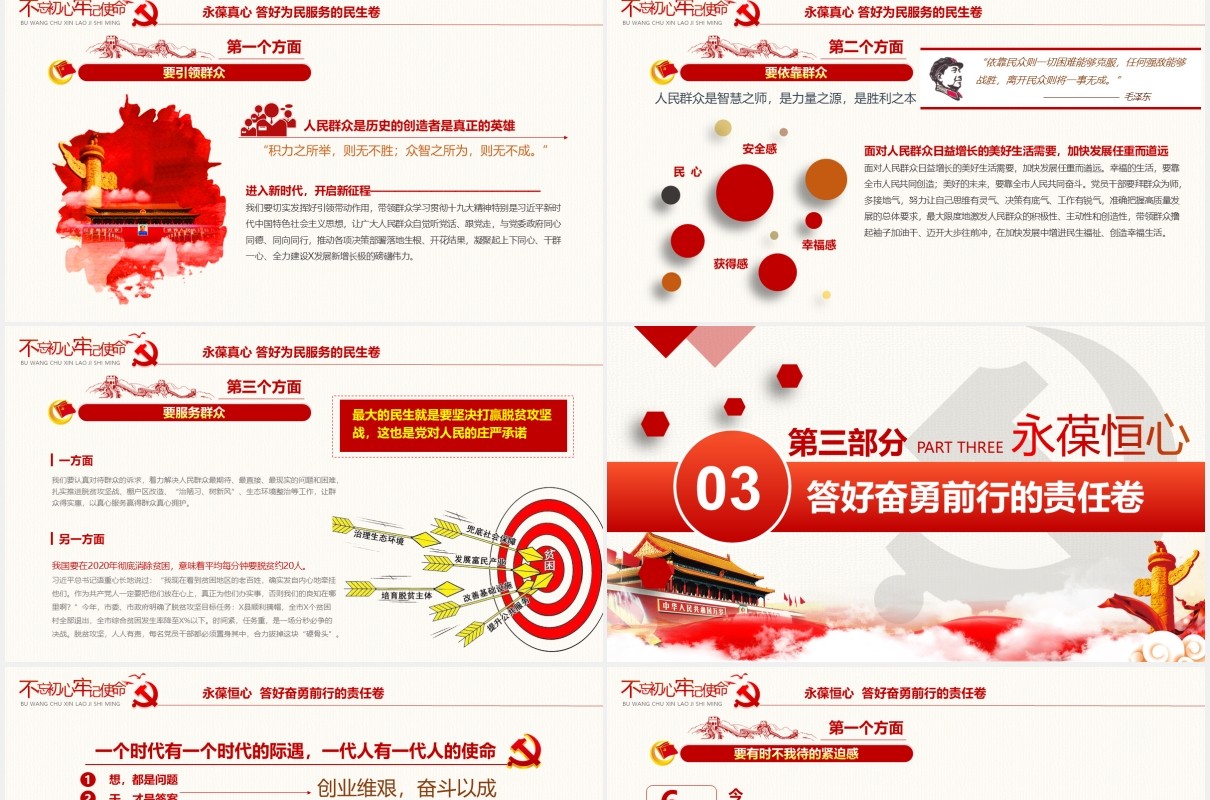 全力做好新时代的“答卷人”不忘初心牢记使命党课党政PPT模板