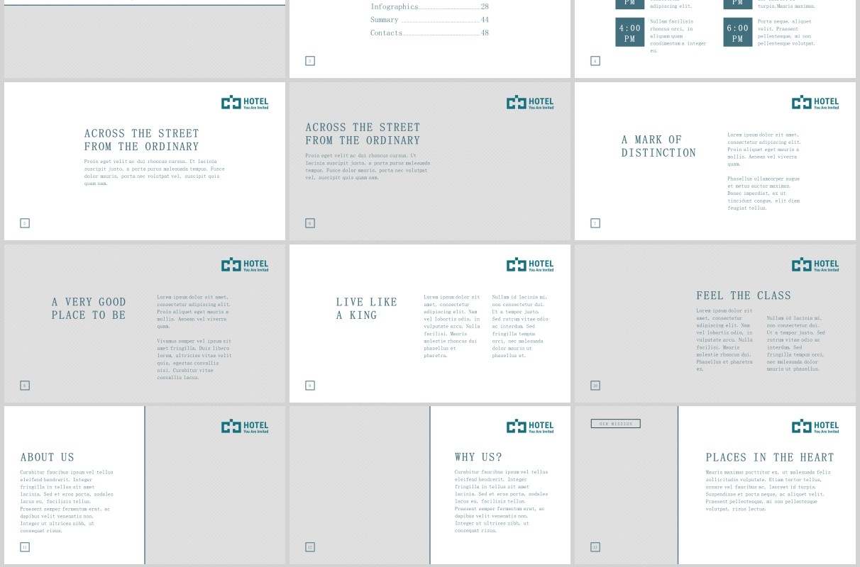 酒店PPT版式模板Hotel PowerPoint Presentation Template
