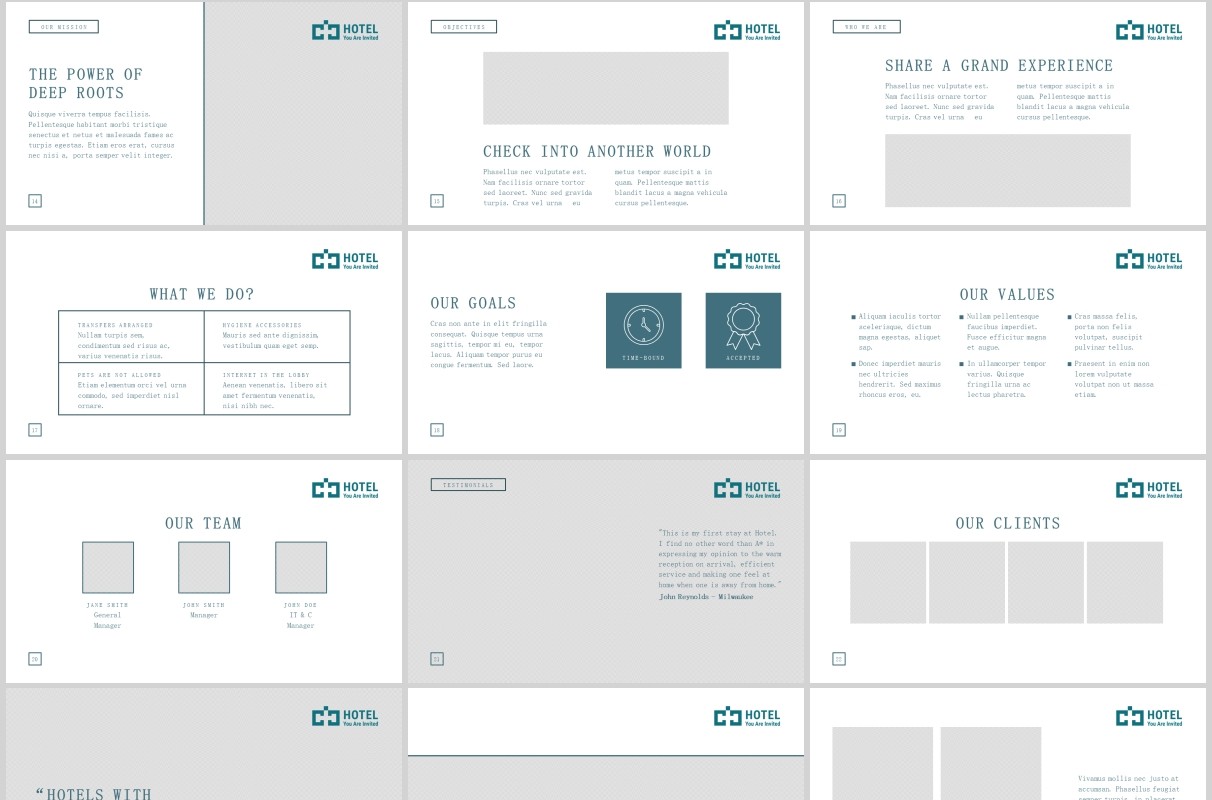 酒店PPT版式模板Hotel PowerPoint Presentation Template