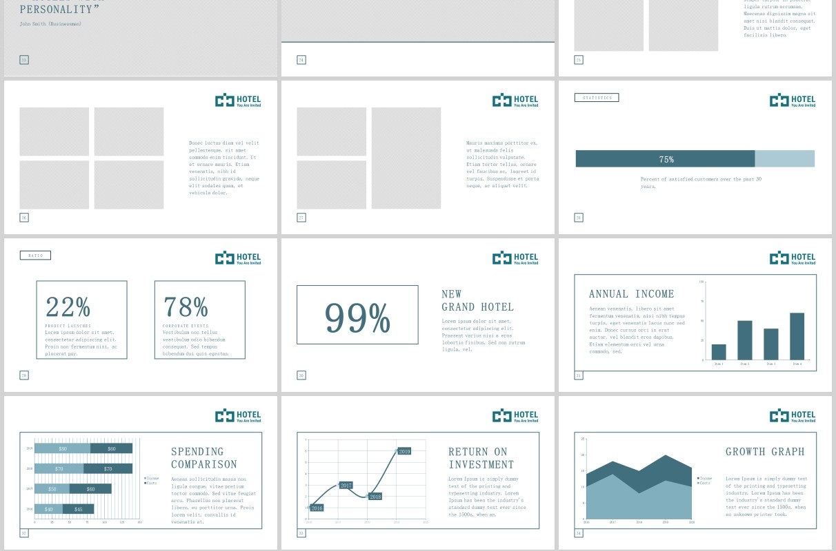 酒店PPT版式模板Hotel PowerPoint Presentation Template