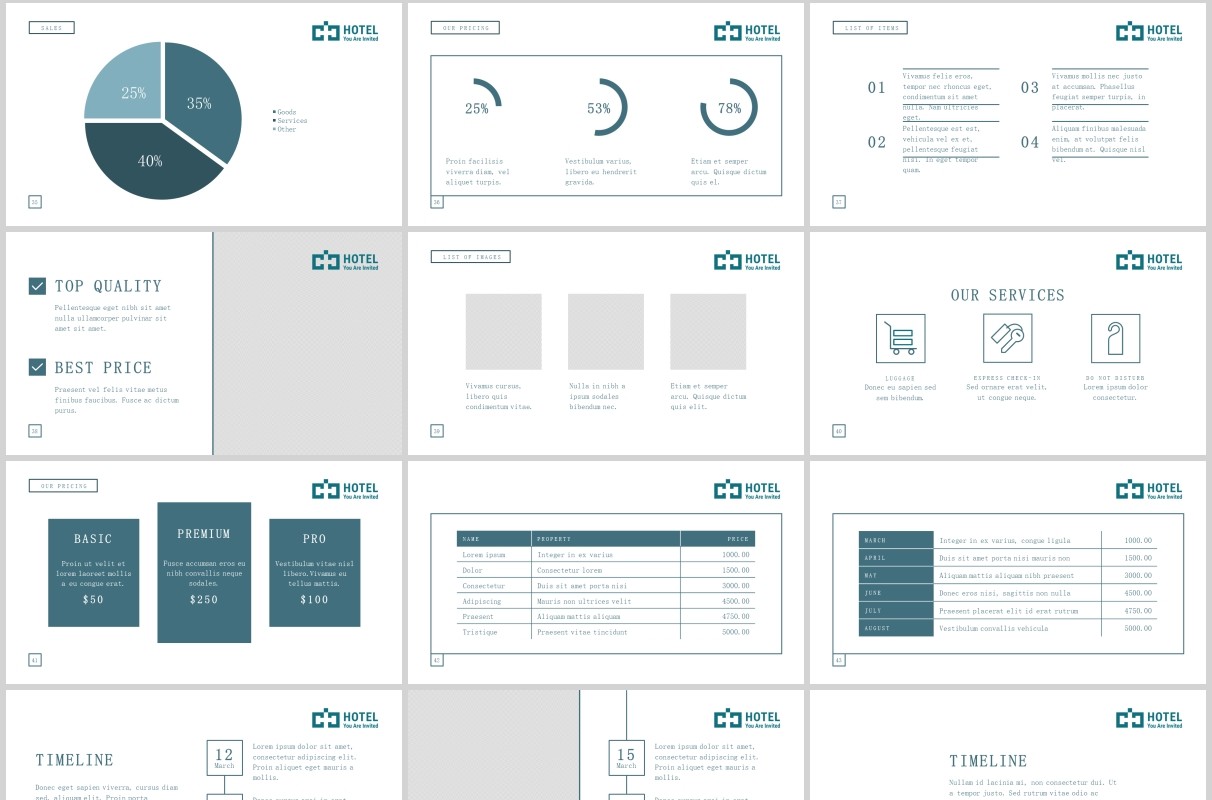 酒店PPT版式模板Hotel PowerPoint Presentation Template