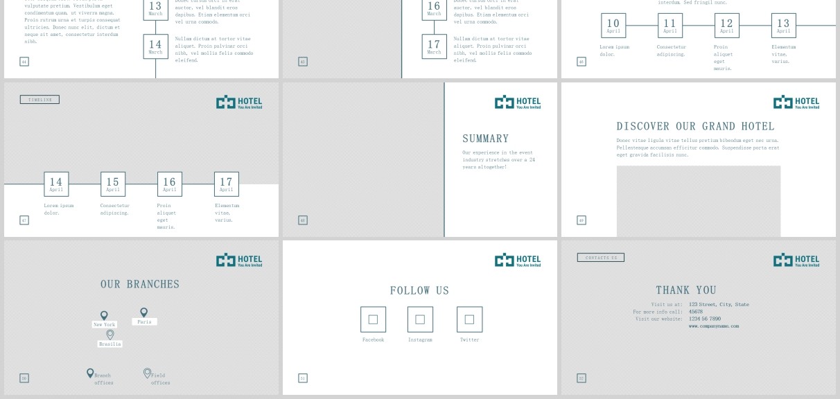酒店PPT版式模板Hotel PowerPoint Presentation Template