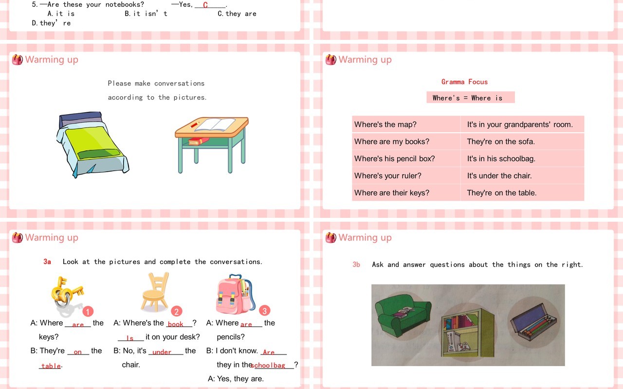人教版七年级英语上册Where's my schoolbag课件PPT模板