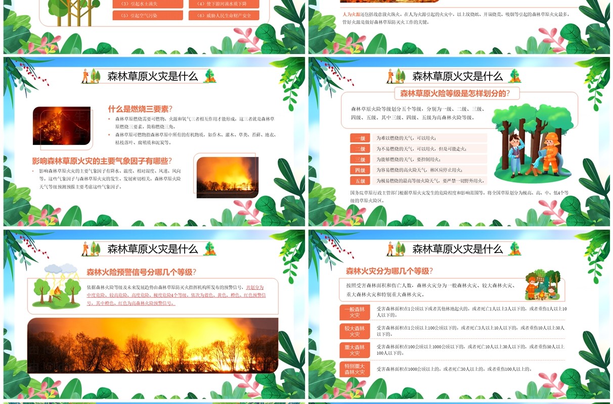 绿色卡通风世界森林日主题宣传PPT模板