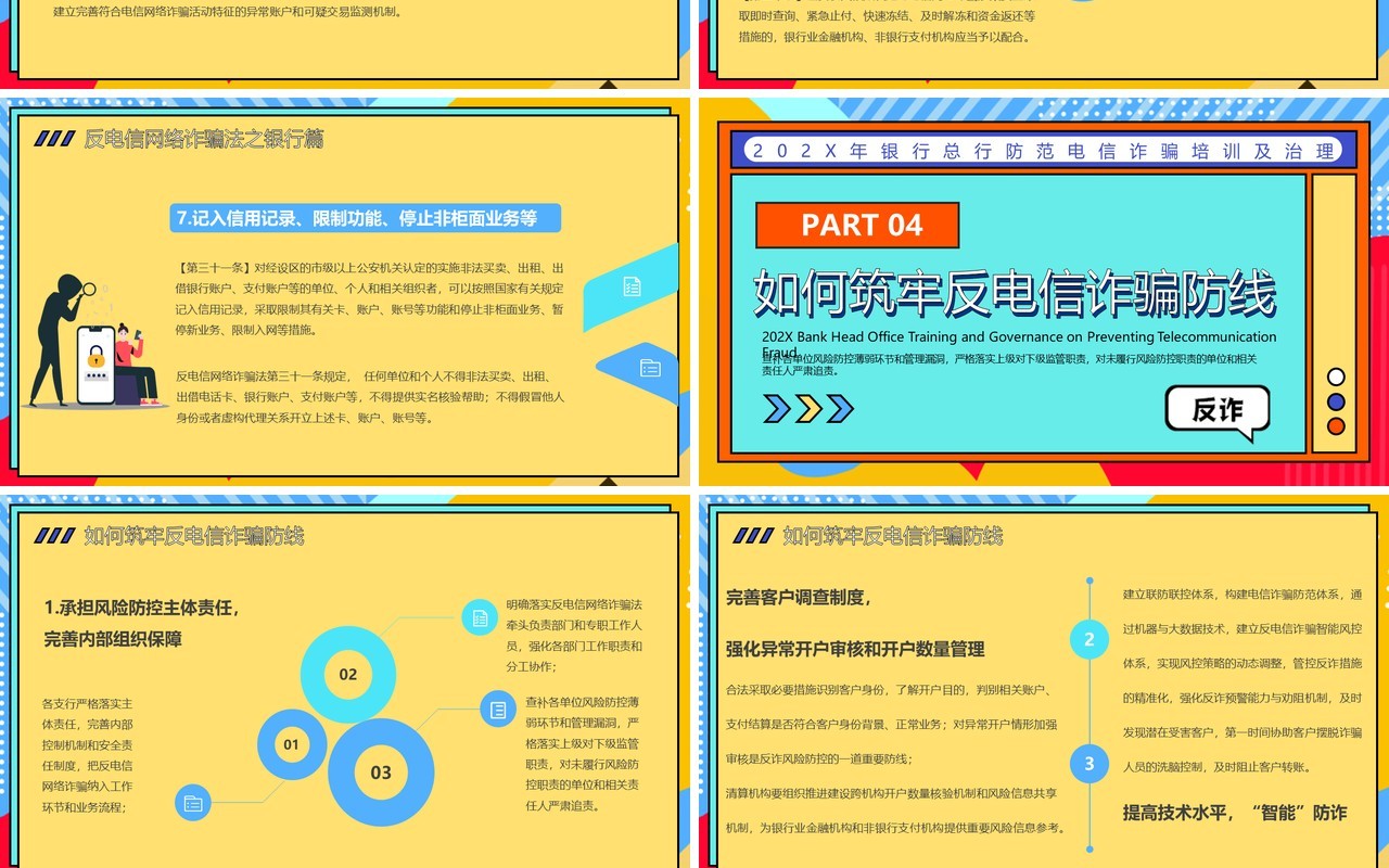 黄色孟菲斯防范电信诈骗教育PPT模板