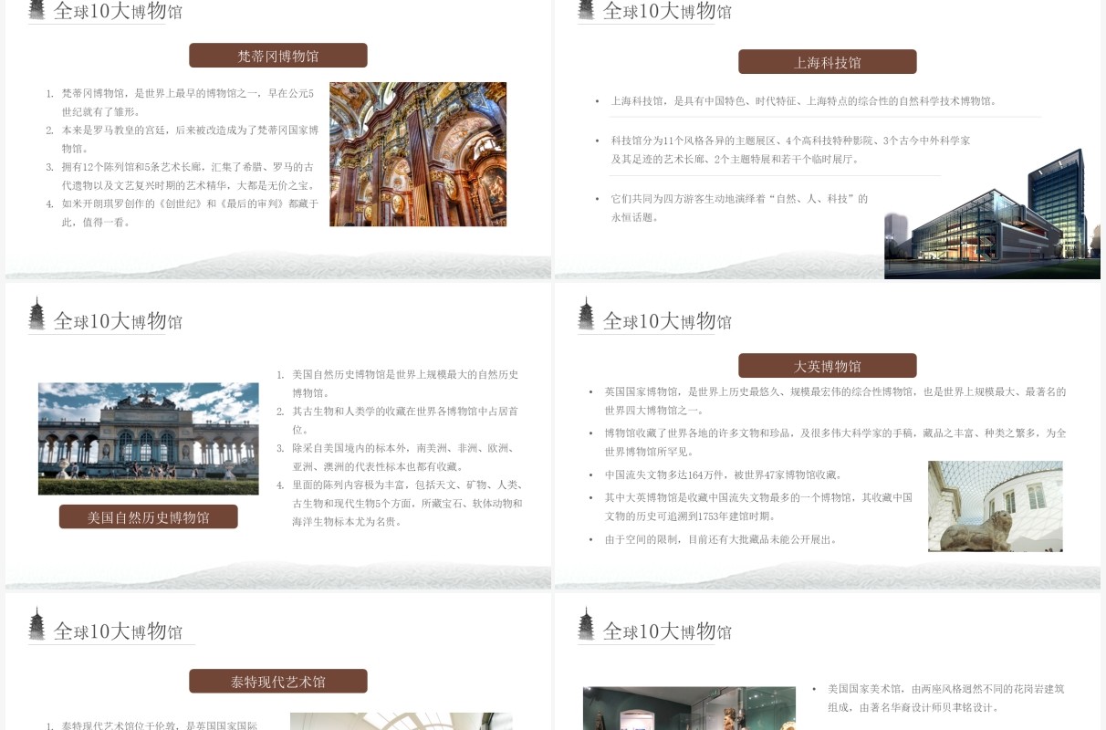 棕色简约风世界博物馆日宣传教育动态PPT模板