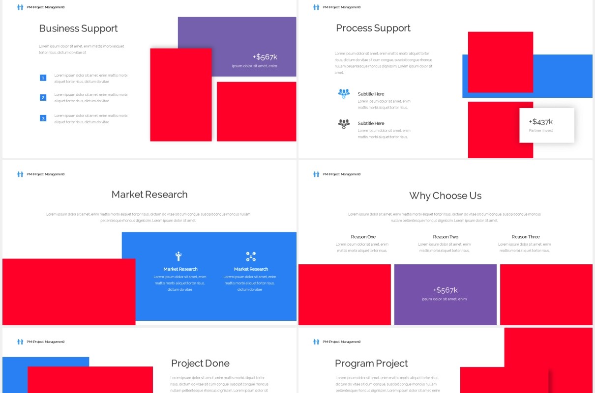 公司宣传项目管理PPT图片排版设计素材Project Management Powerpoint Template