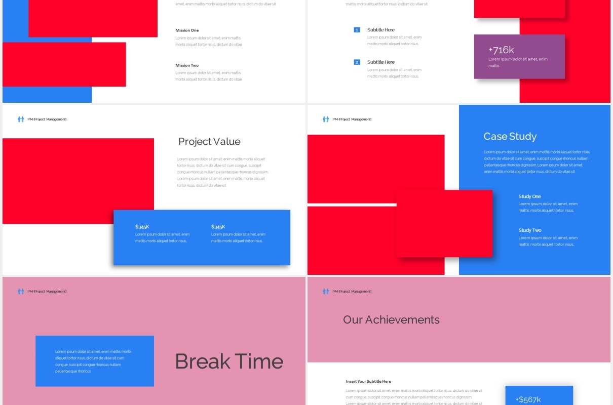 公司宣传项目管理PPT图片排版设计素材Project Management Powerpoint Template