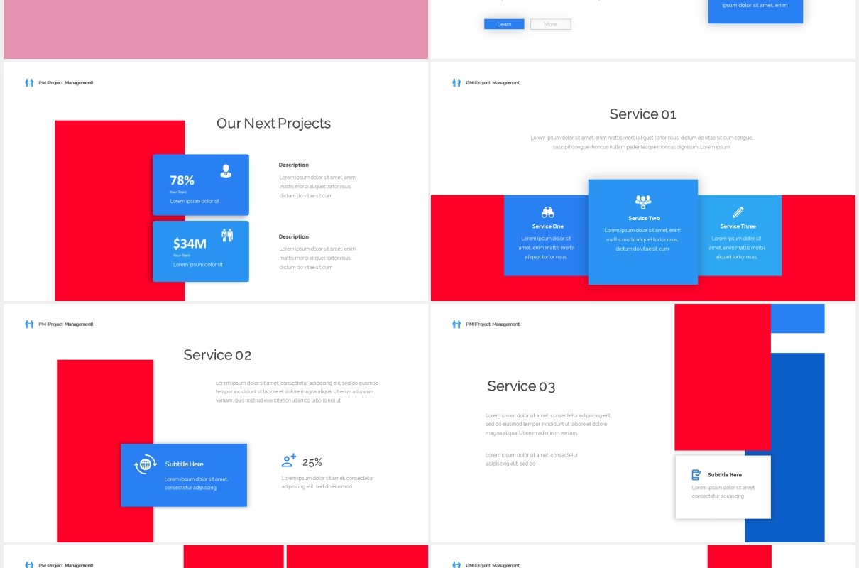 公司宣传项目管理PPT图片排版设计素材Project Management Powerpoint Template