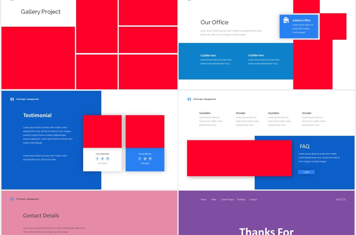 公司宣传项目管理PPT图片排版设计素材Project Management Powerpoint Template
