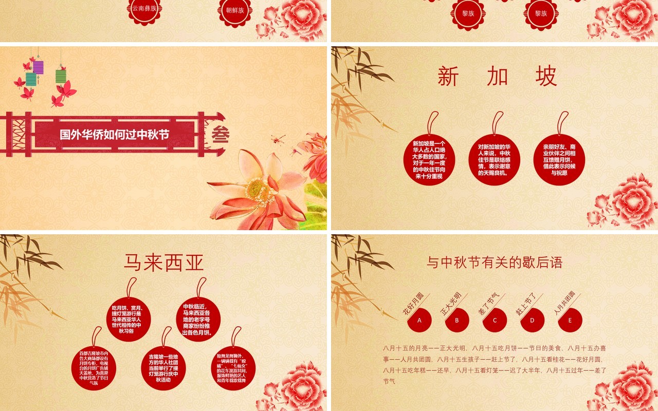简洁中秋浓情节日主题课件PPT模板