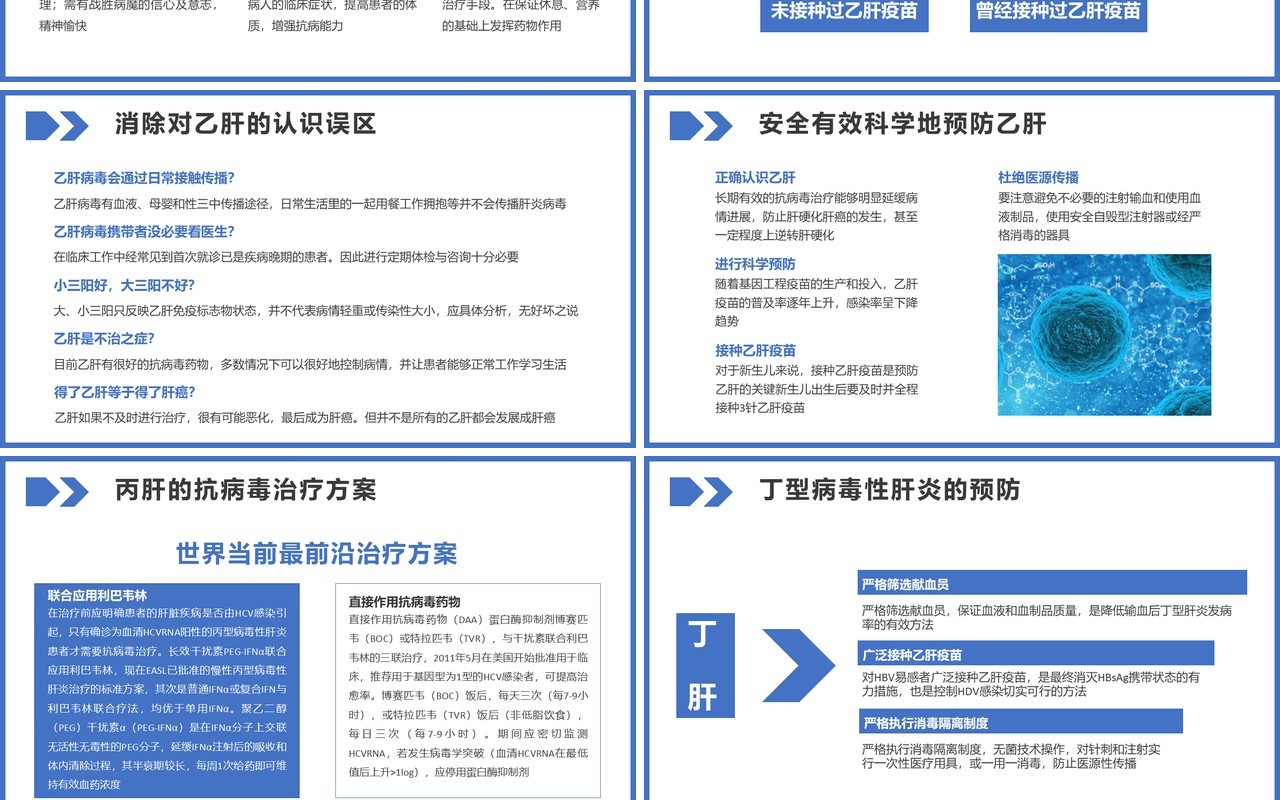 简约大气医学科普病毒性肝炎的预防与治疗医疗健康教育培训PPT模板