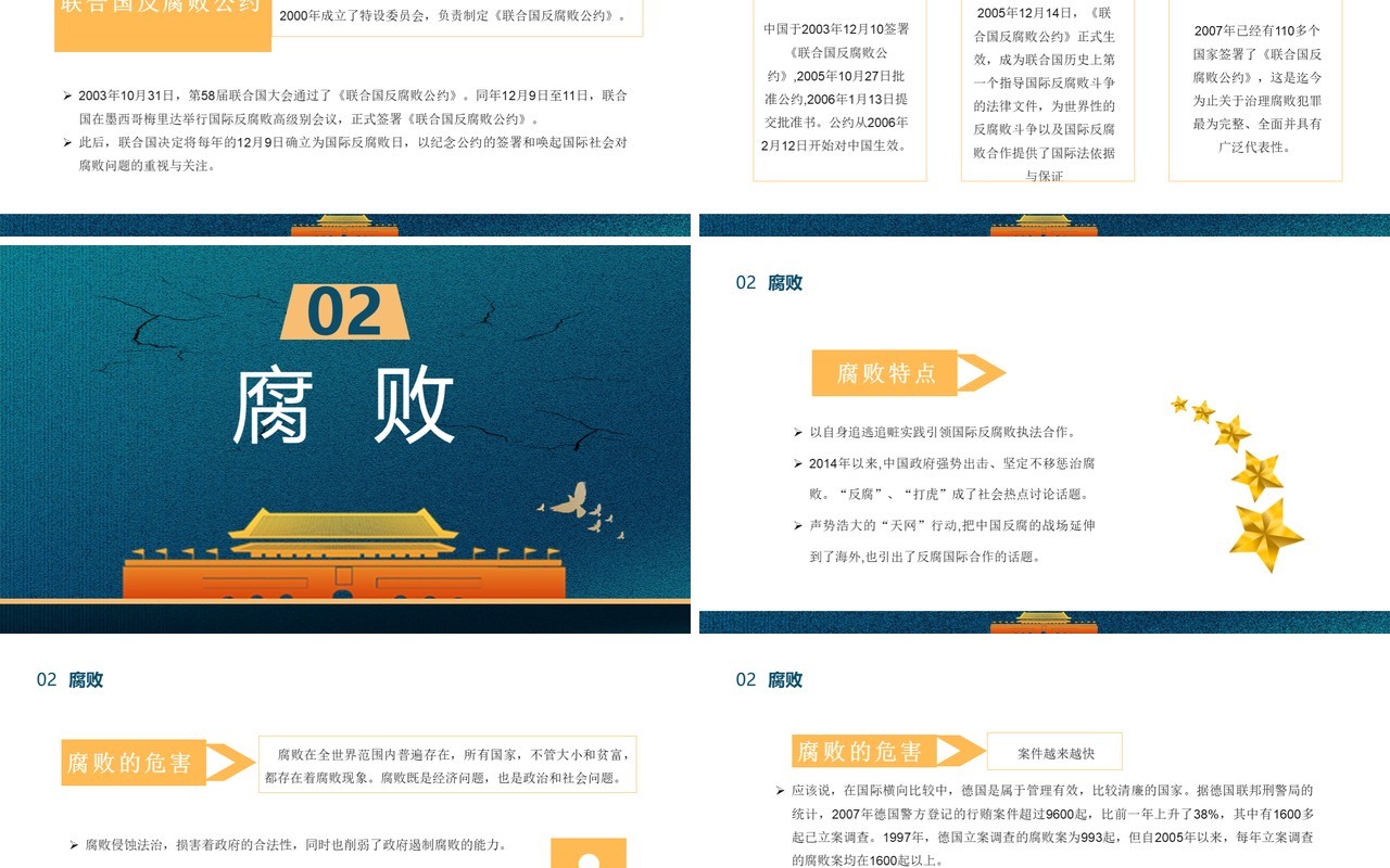 简约党政风国际反腐败日宣传介绍PPT模板