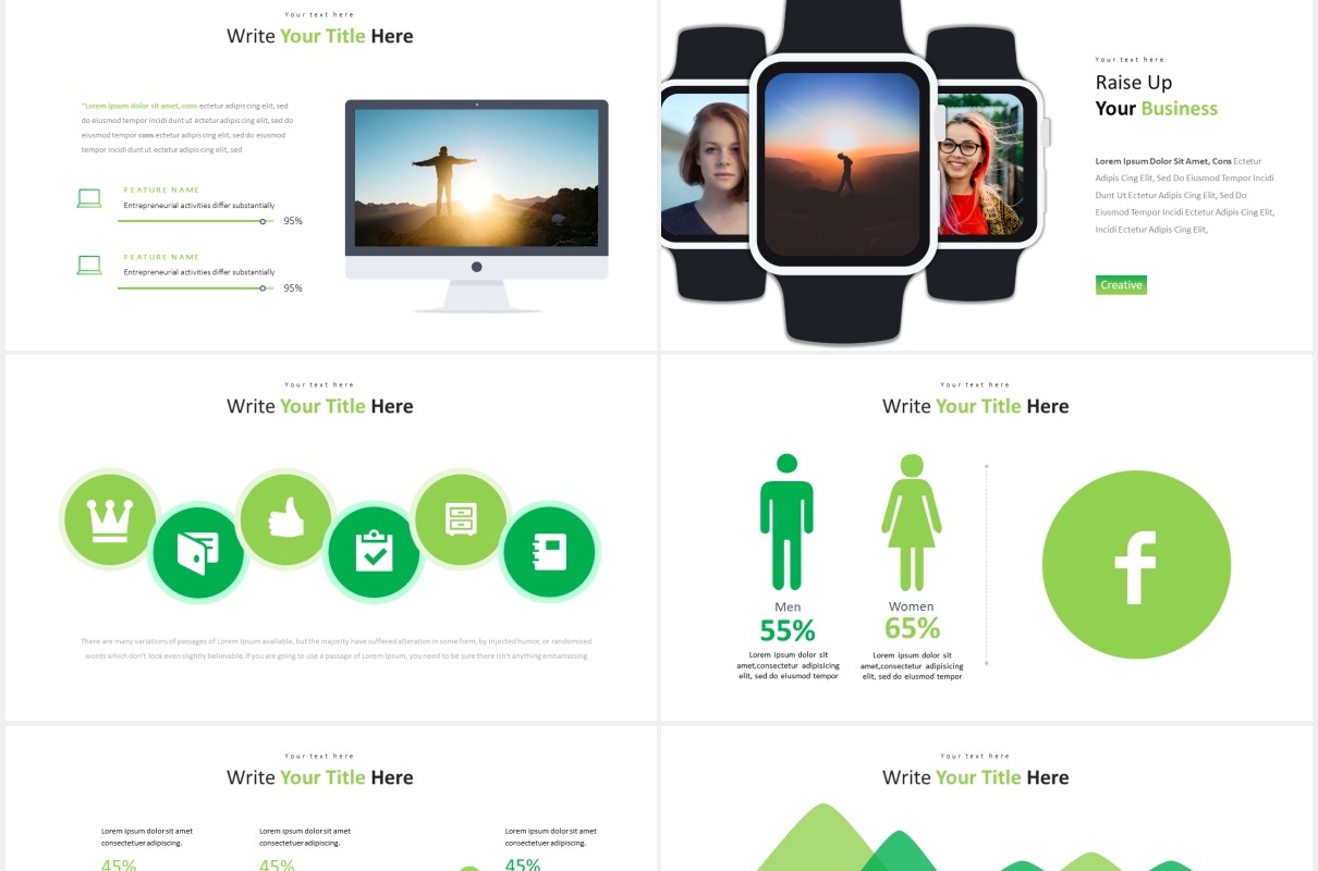 国外实用图表PPT模板Enrichie Powerpoint Template