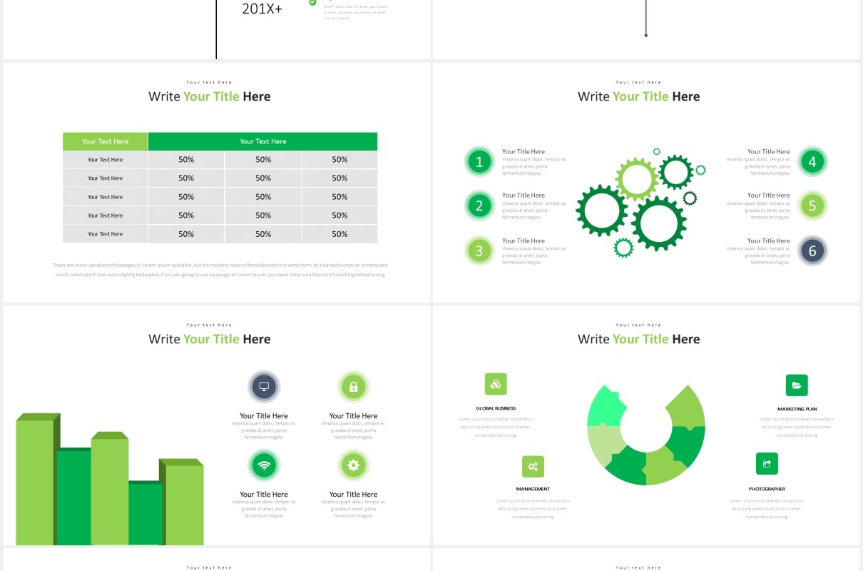 国外实用图表PPT模板Enrichie Powerpoint Template