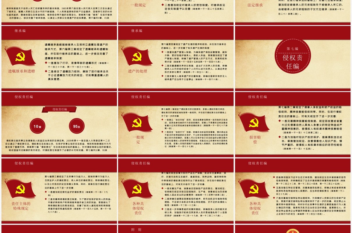 红色党建党课中华人民共和国民法典学习解读PPT模板